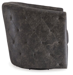 Furniture City Laplace - Ashley Furniture - Brentlow Swivel Accent Chair - Swivel Accent Chair / Distressed Black - A3000202