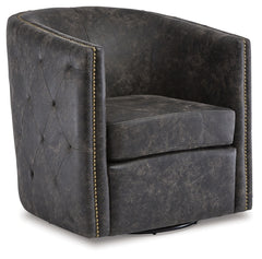 Furniture City Laplace - Ashley Furniture - Brentlow Swivel Accent Chair - Swivel Accent Chair / Distressed Black - A3000202