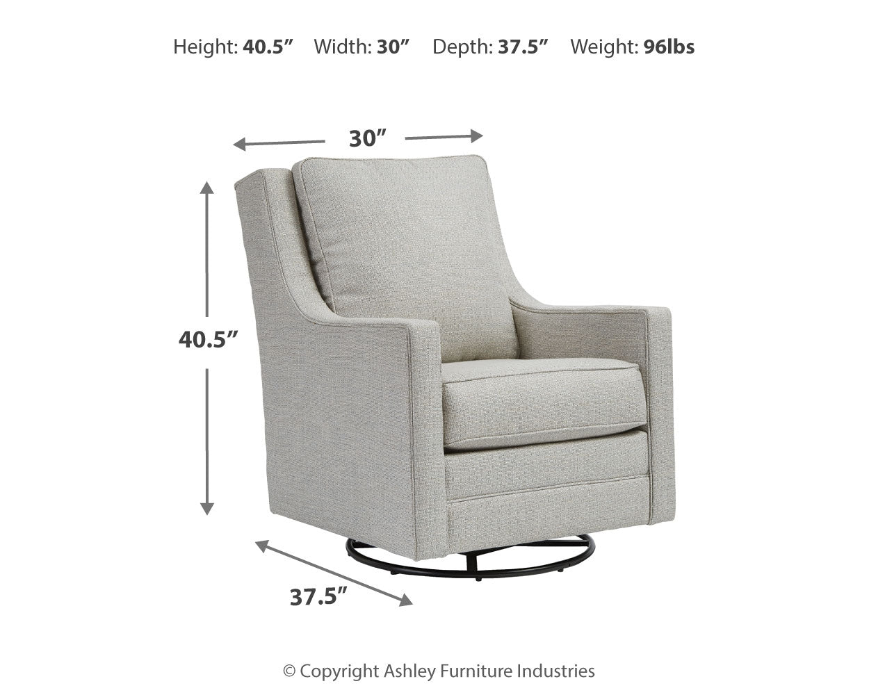 Furniture City Laplace - Ashley Furniture - Kambria Swivel Glider Accent Chair - Swivel Glider Accent Chair / Frost - A3000206