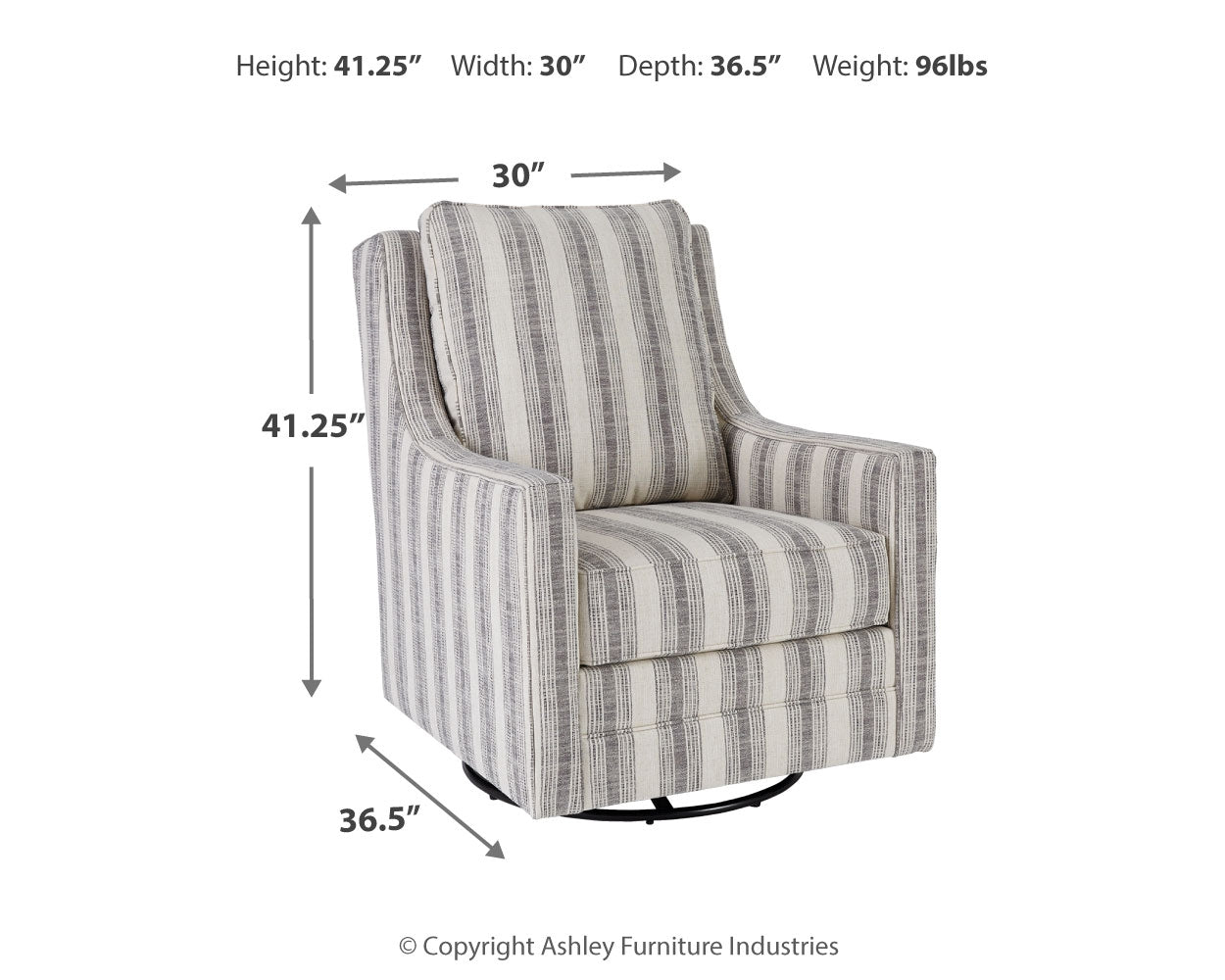 Furniture City Laplace - Ashley Furniture - Kambria Swivel Glider Accent Chair - Swivel Glider Accent Chair / Fog - A3000265