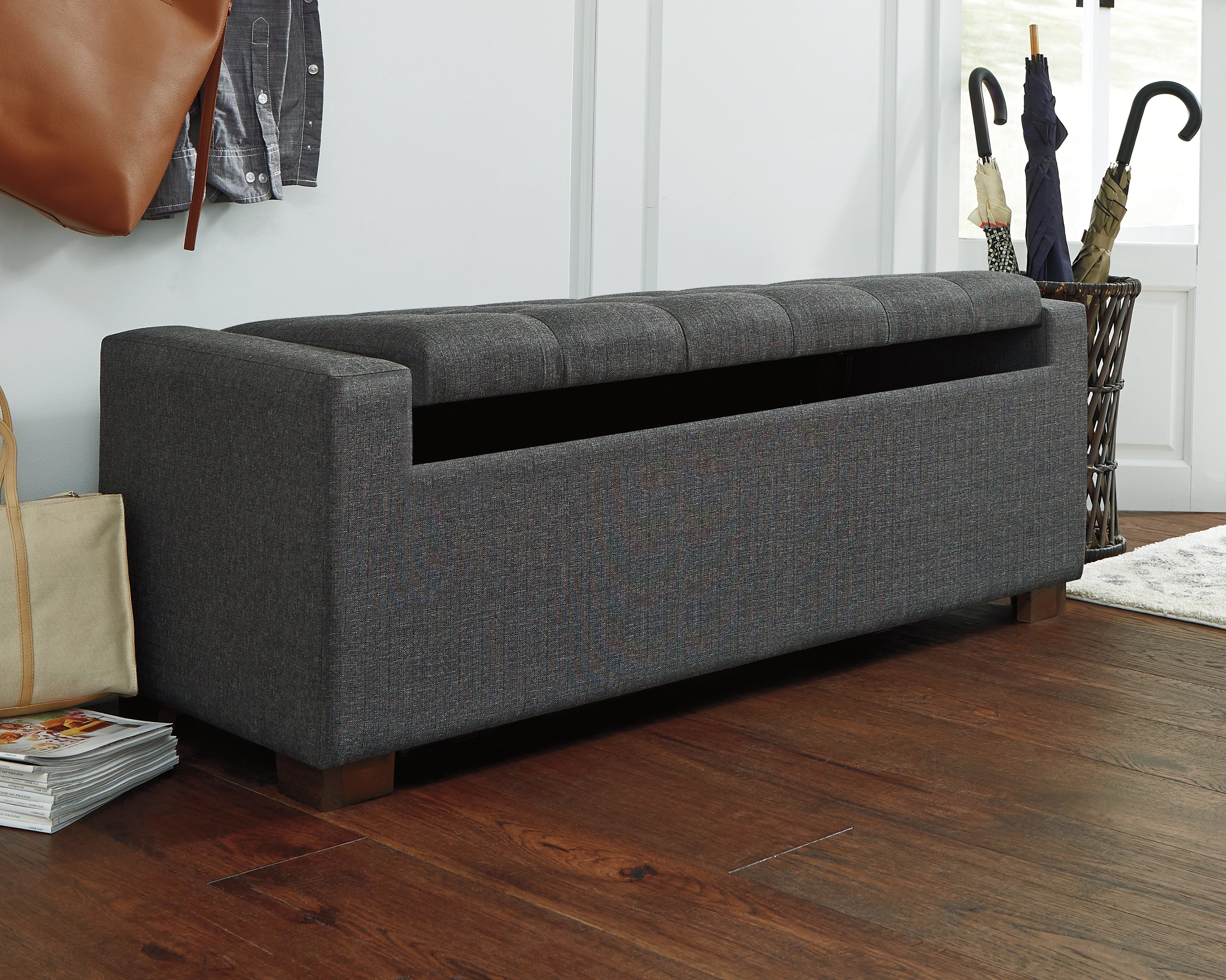 Furniture City Laplace - Ashley Furniture - Cortwell Storage Bench - Storage Bench / Gray / 54"W x 18"D x 18"H - A3000224