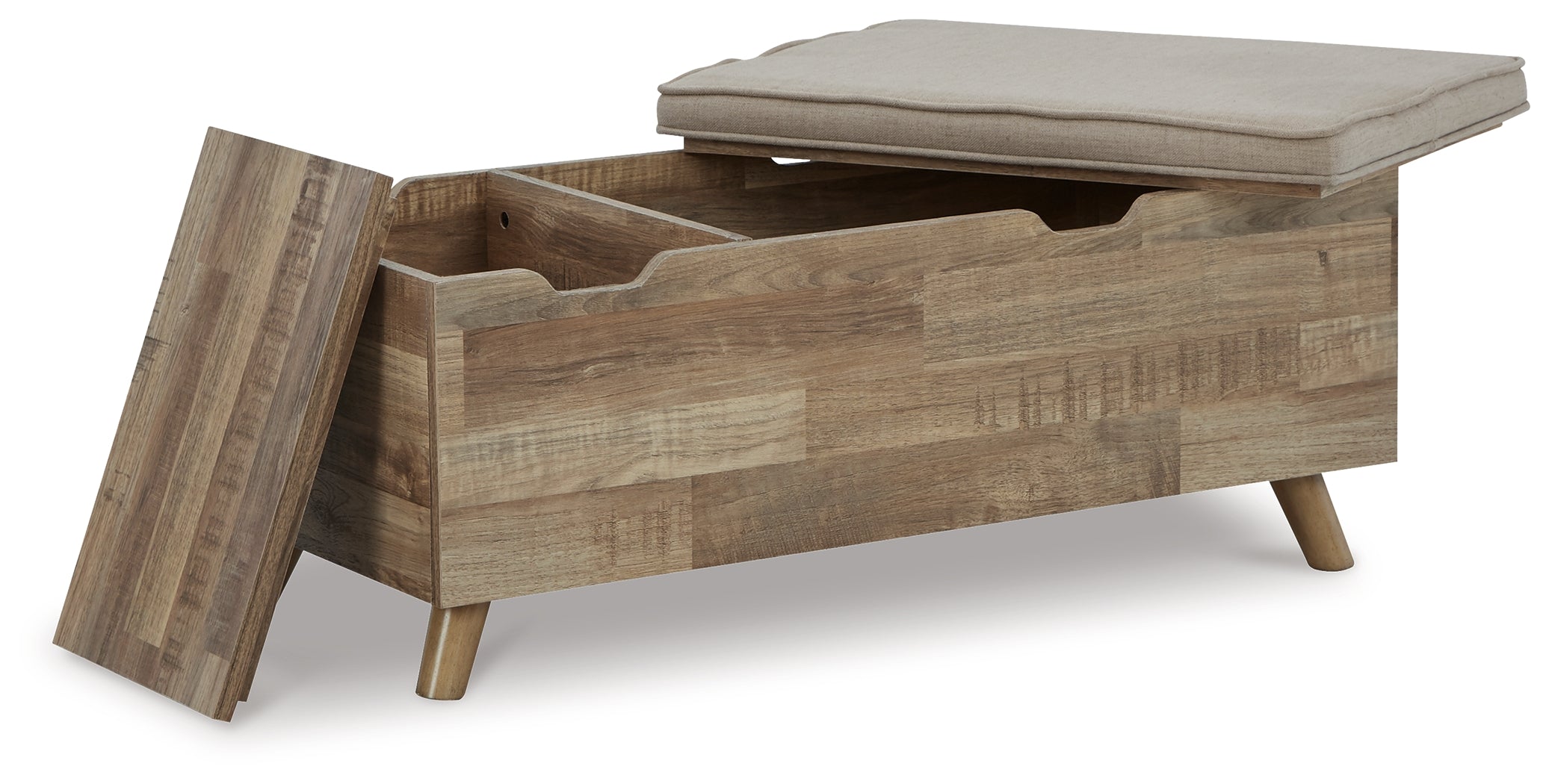 Furniture City Laplace - Ashley Furniture - Gerdanet Storage Bench - Storage Bench / Beige/Brown / 39"W x 19"D x 17"H - A3000318