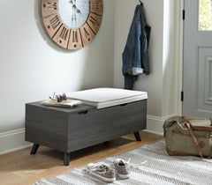 Furniture City Laplace - Ashley Furniture - Yarlow Storage Bench - Storage Bench / Linen/Gray / 39"W x 19"D x 17"H - A3000321