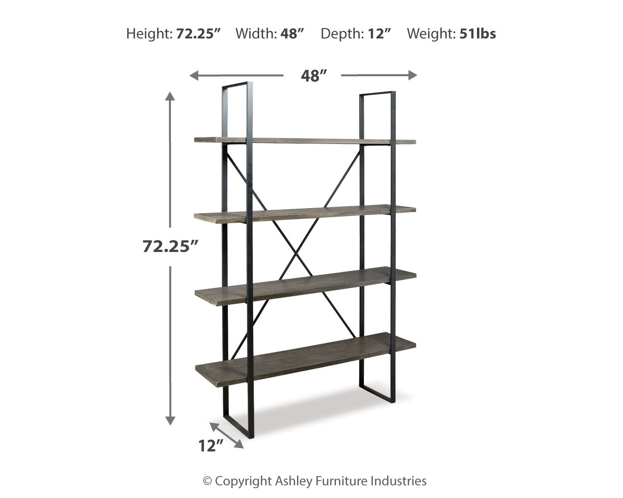 Furniture City Laplace - Ashley Furniture - Gilesgrove Bookcase - Bookcase / Black/Gray - A4000017