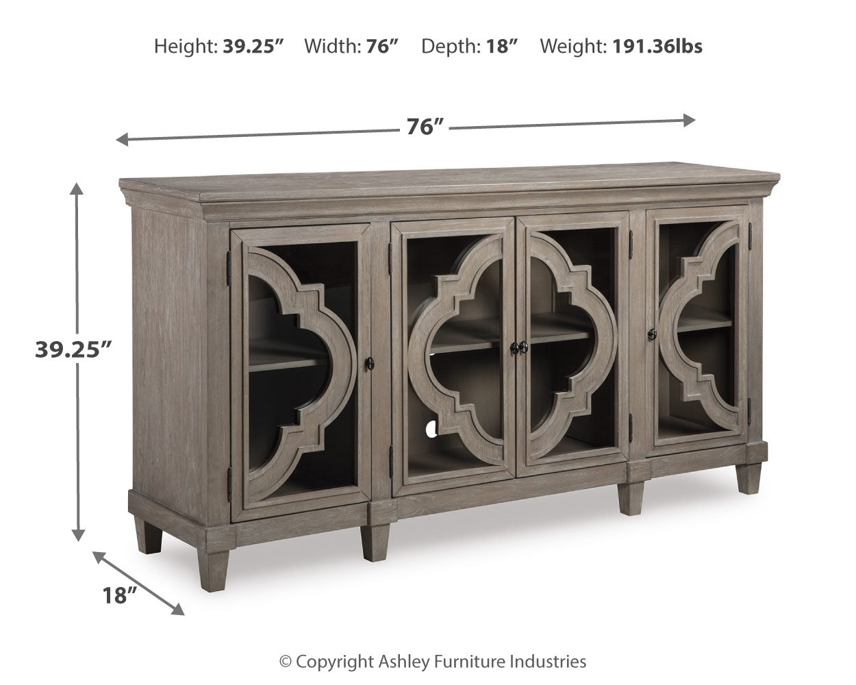 Furniture City Laplace - Ashley Furniture - Fossil Ridge Accent Cabinet - Accent Cabinet / Gray - A4000037
