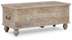 Furniture City Laplace - Ashley Furniture - Fossil Ridge Storage Bench - Storage Bench / Beige / 44"W x 17"D x 17"H - A4000039