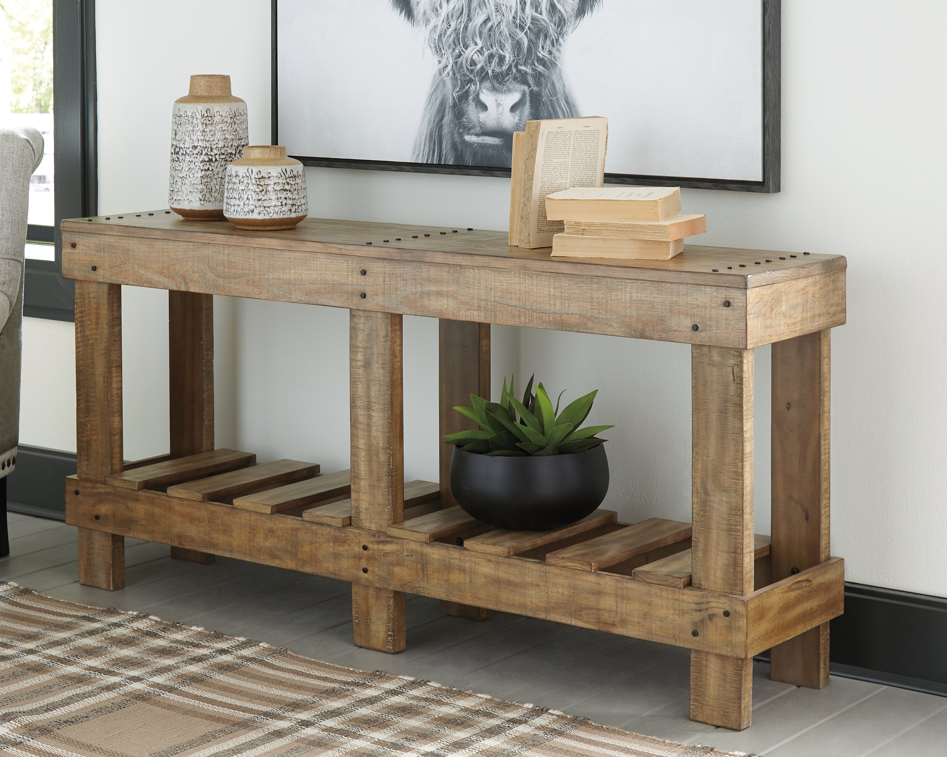 Furniture City Laplace - Ashley Furniture - Susandeer Sofa/Console Table - Console Sofa Table / Brown - A4000219