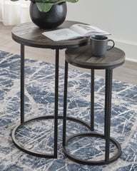 Furniture City Laplace - Ashley Furniture - Briarsboro Accent Table (Set of 2) - Accent Table Set (Set of 2) / Black/Gray - A4000231