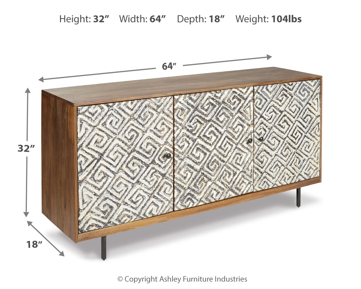 Furniture City Laplace - Ashley Furniture - Kerrings Accent Cabinet - Accent Cabinet / Brown/Black/White - A4000258