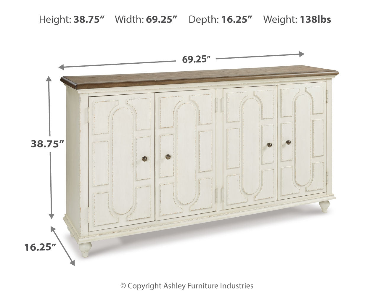 Furniture City Laplace - Ashley Furniture - Roranville Accent Cabinet - Accent Cabinet / Antique White - A4000268