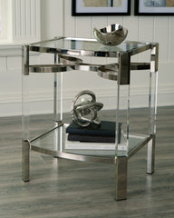 Furniture City Laplace - Ashley Furniture - Chaseton Bar Cart - Bar Cart / Clear/Silver Finish - A4000501