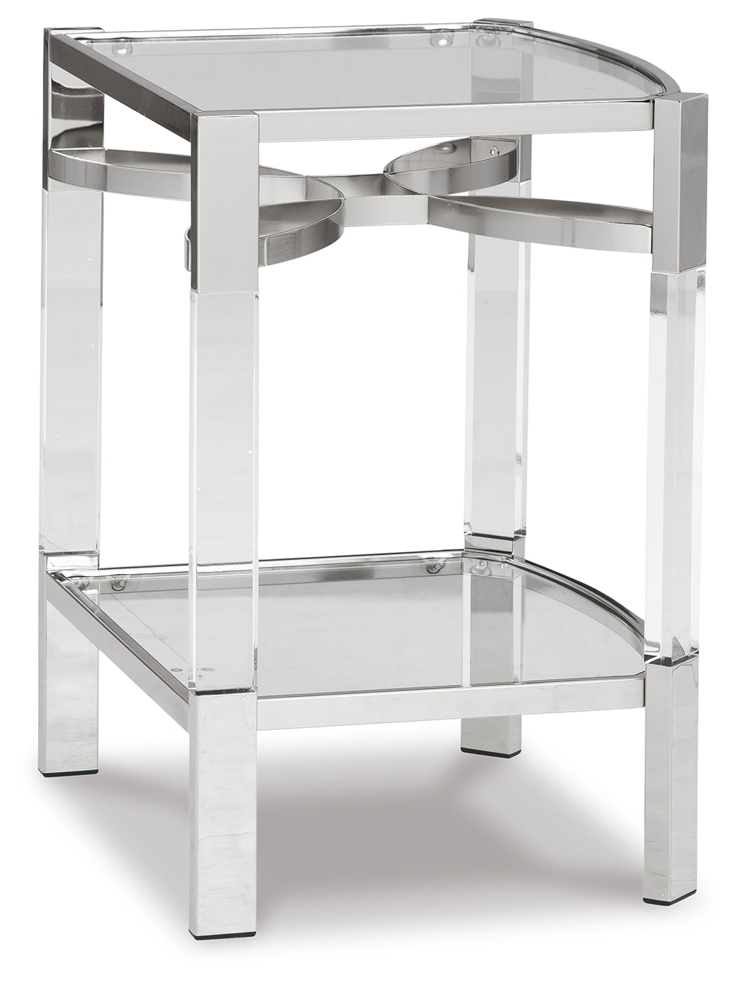 Furniture City Laplace - Ashley Furniture - Chaseton Accent Table - Accent Table / Clear/Silver Finish - A4000334