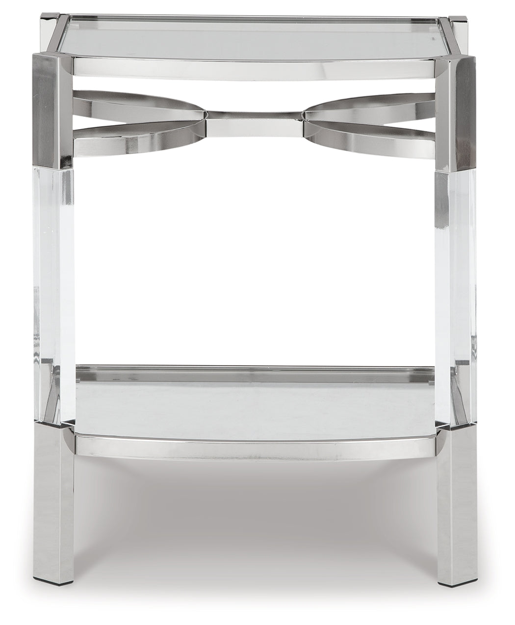 Furniture City Laplace - Ashley Furniture - Chaseton Bar Cart - Bar Cart / Clear/Silver Finish - A4000501