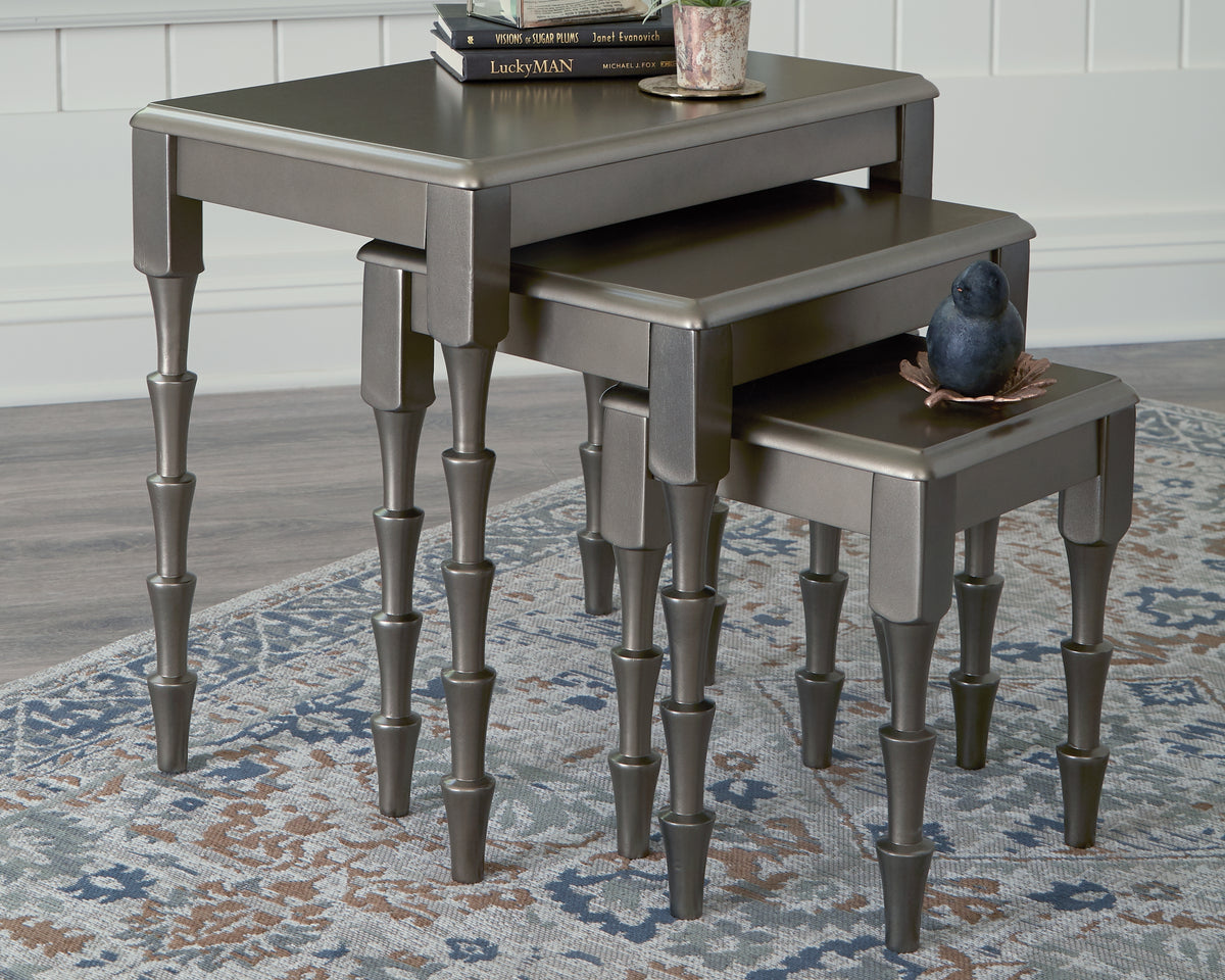 Furniture City Laplace - Ashley Furniture - Larkendale Accent Table (Set of 3) - Accent Table Set (3/CN) / Metallic Gray - A4000353