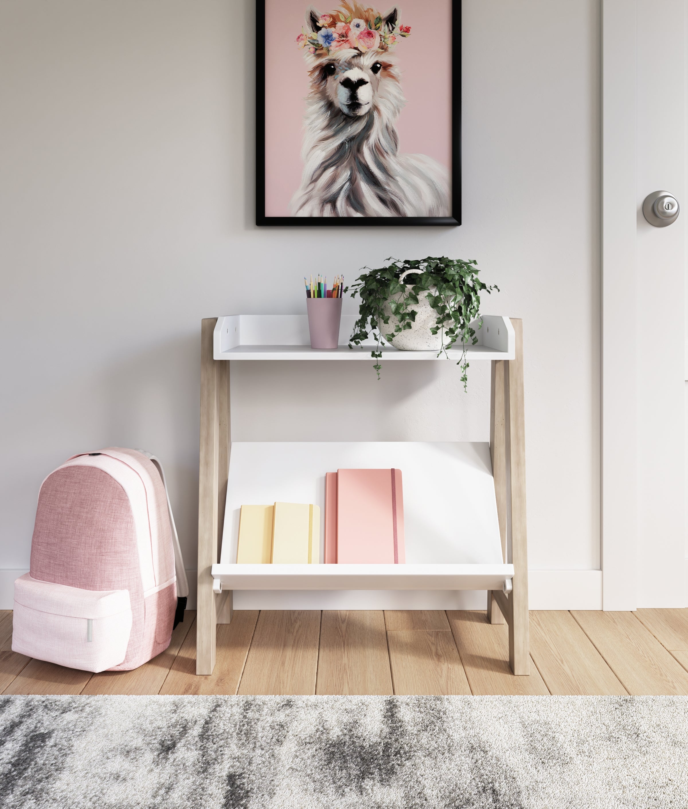 Furniture City Laplace - Ashley Furniture - Blariden Bookcase - Small Bookcase / White/Tan - A4000361