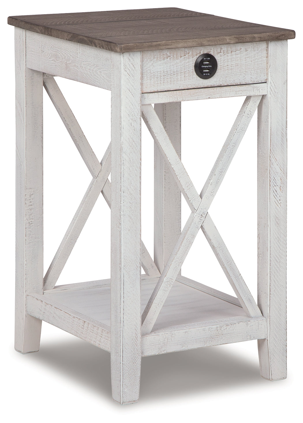 Furniture City Laplace - Ashley Furniture - Adalane Accent Table - Accent Table / White/Gray - A4000374