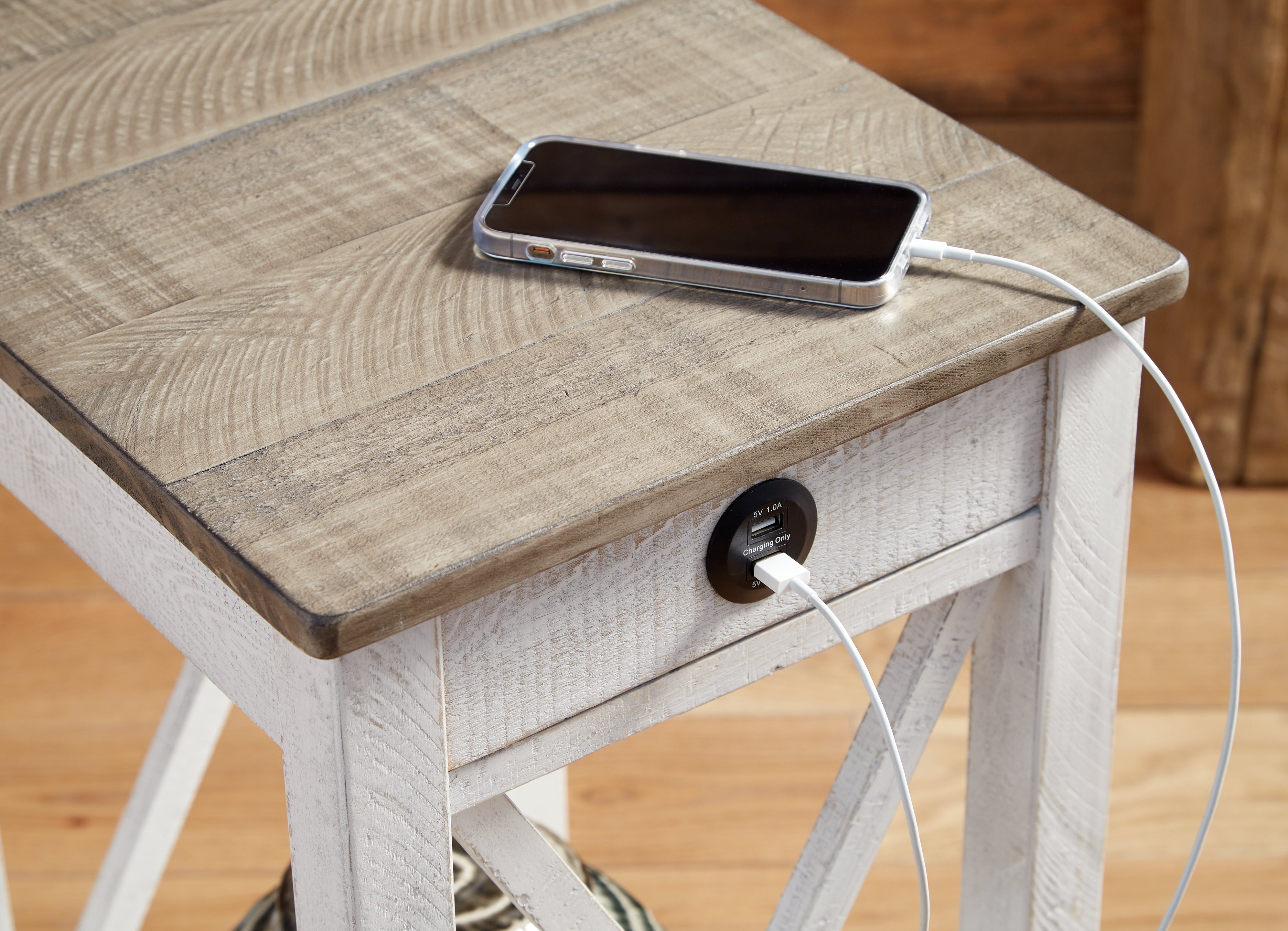 Furniture City Laplace - Ashley Furniture - Adalane Accent Table - Accent Table / White/Gray - A4000374