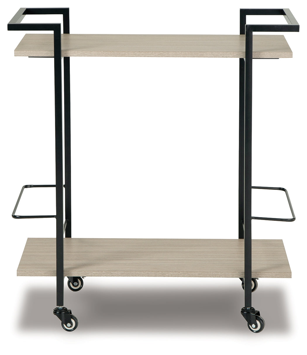 Furniture City Laplace - Ashley Furniture - Waylowe Bar Cart - Bar Cart / Brown/Black - A4000389