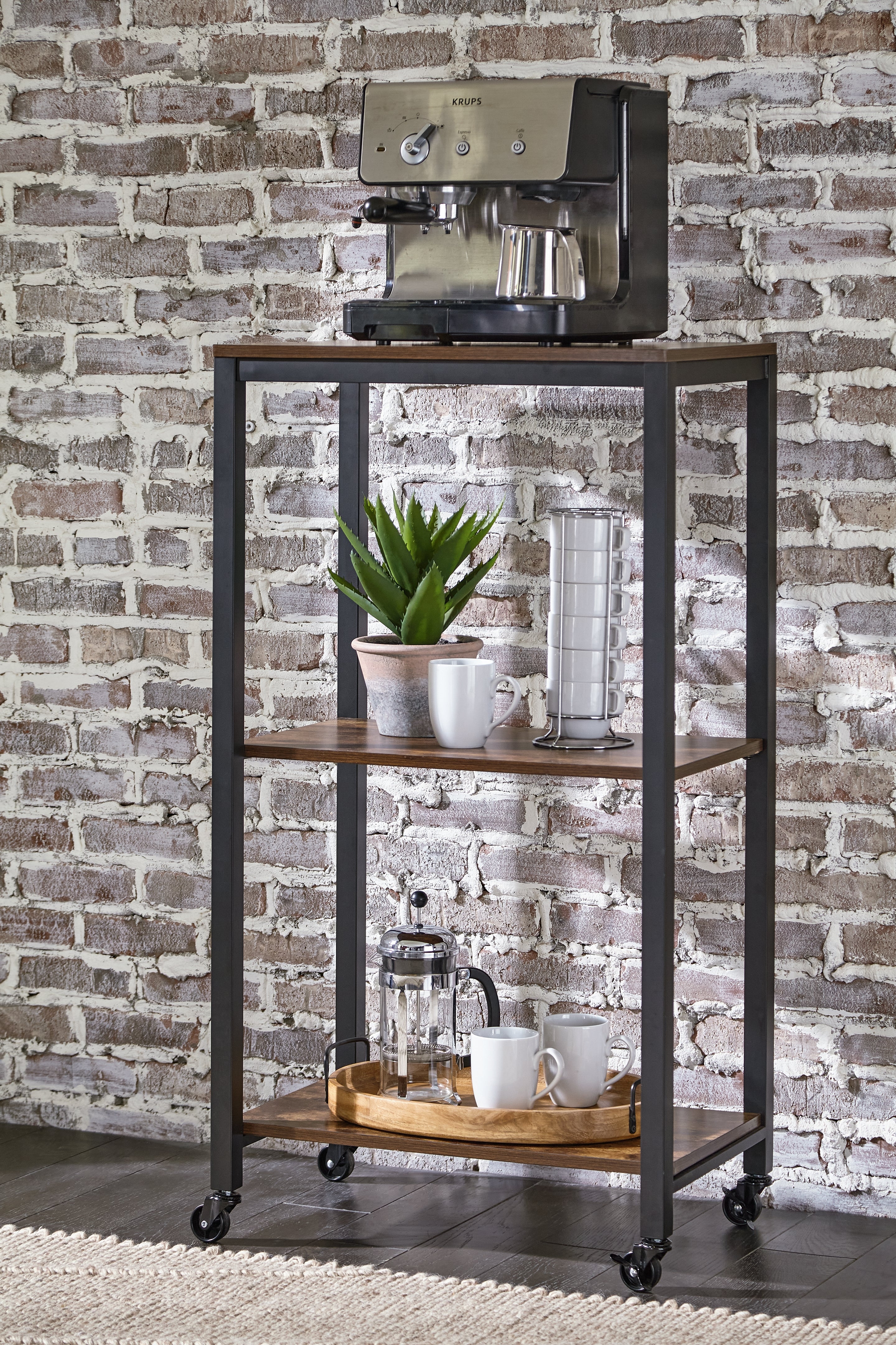 Furniture City Laplace - Ashley Furniture - Bevinfield Bar Cart - Bar Cart / Brown/Black - A4000394