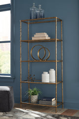 Furniture City Laplace - Ashley Furniture - Ryandale Bookcase - Bookcase / Antique Brass Finish - A4000441