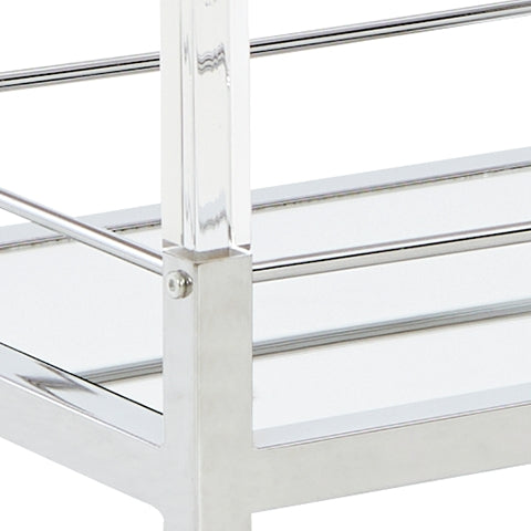 Furniture City Laplace - Ashley Furniture - Chaseton Accent Table - Bar Cart / Clear/Silver Finish - A4000501