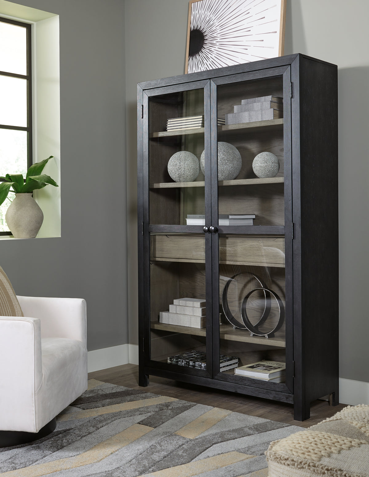 Furniture City Laplace - Ashley Furniture - Lenston Accent Cabinet - Accent Cabinet / Black/Gray - A4000507