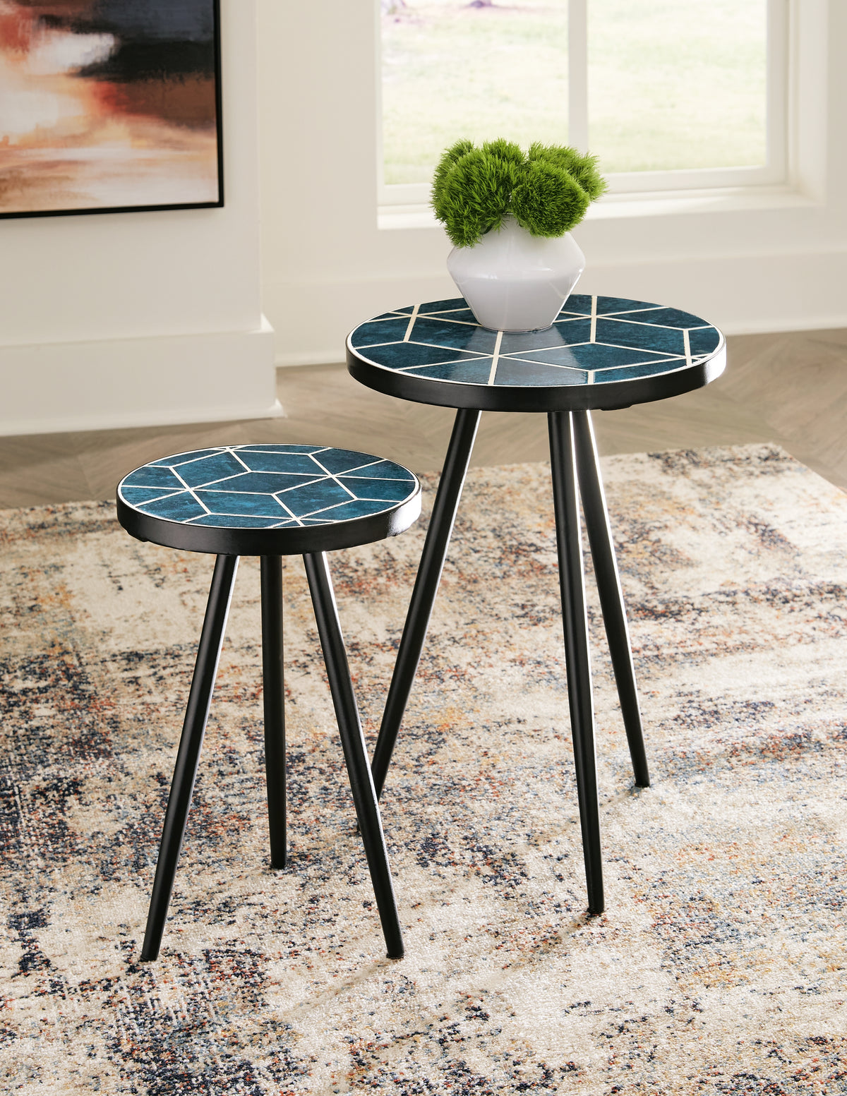 Furniture City Laplace - Ashley Furniture - Clairbelle Accent Table (Set of 2) - Accent Table (Set of 2) / Teal - A4000523