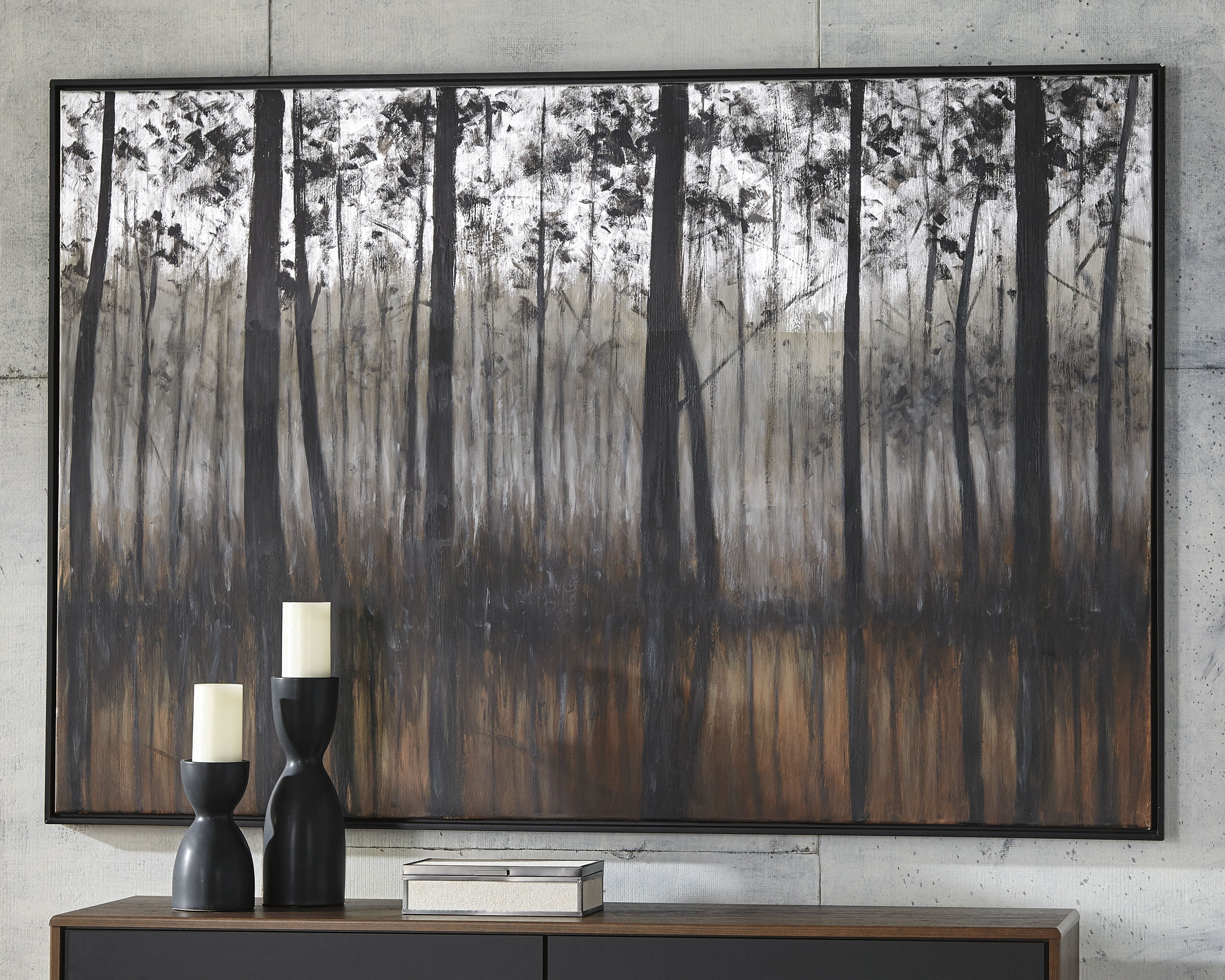 Furniture City Laplace - Ashley Furniture - Philyra Wall Decor - Wall Art / Black/Orange/Silver - A8000253