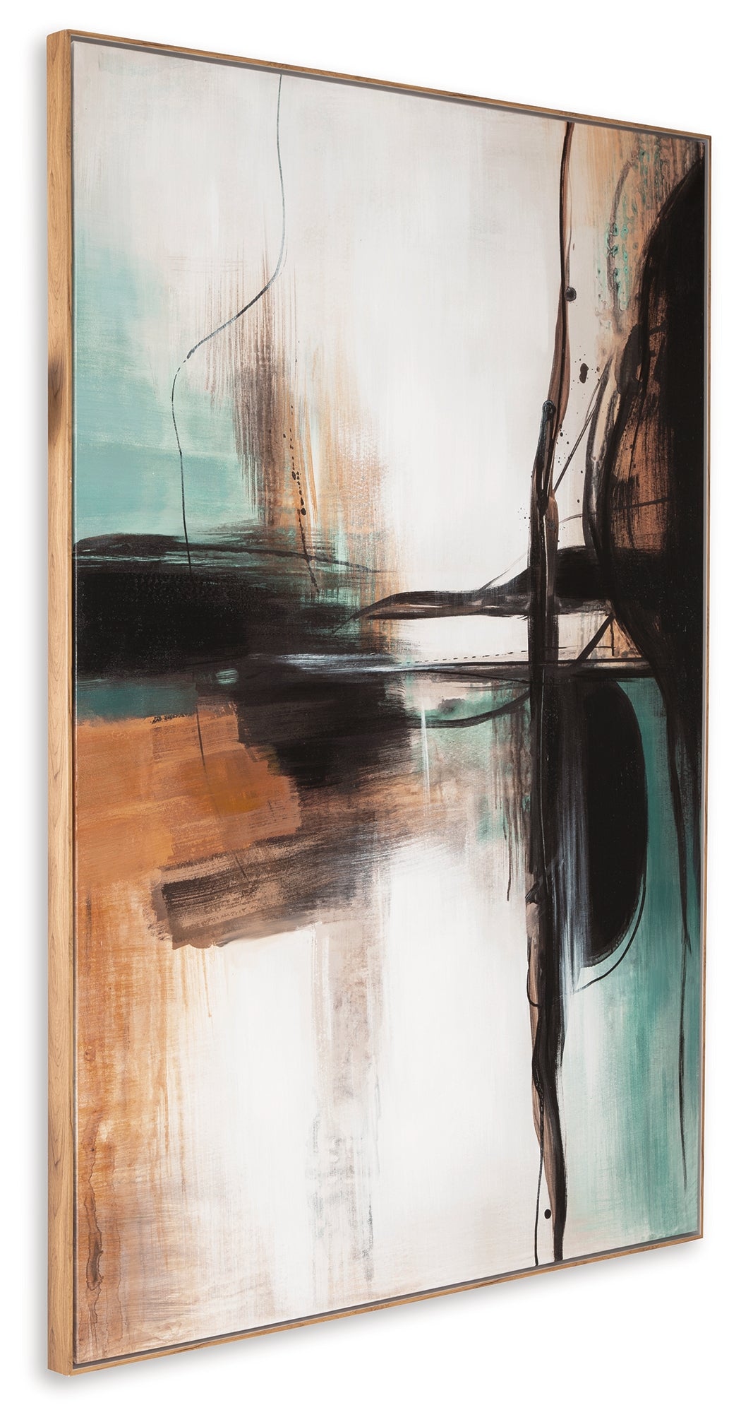 Furniture City Laplace - Ashley Furniture - Brunonia Wall Decor - Wall Art / Teal/Orange/Black - A8000337