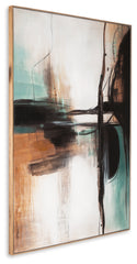 Furniture City Laplace - Ashley Furniture - Brunonia Wall Decor - Wall Art / Teal/Orange/Black - A8000337