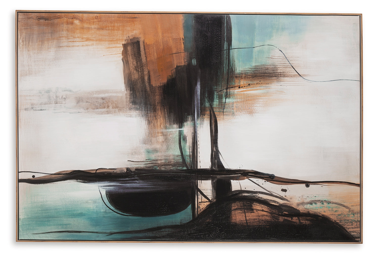 Furniture City Laplace - Ashley Furniture - Brunonia Wall Decor - Wall Art / Teal/Orange/Black - A8000337
