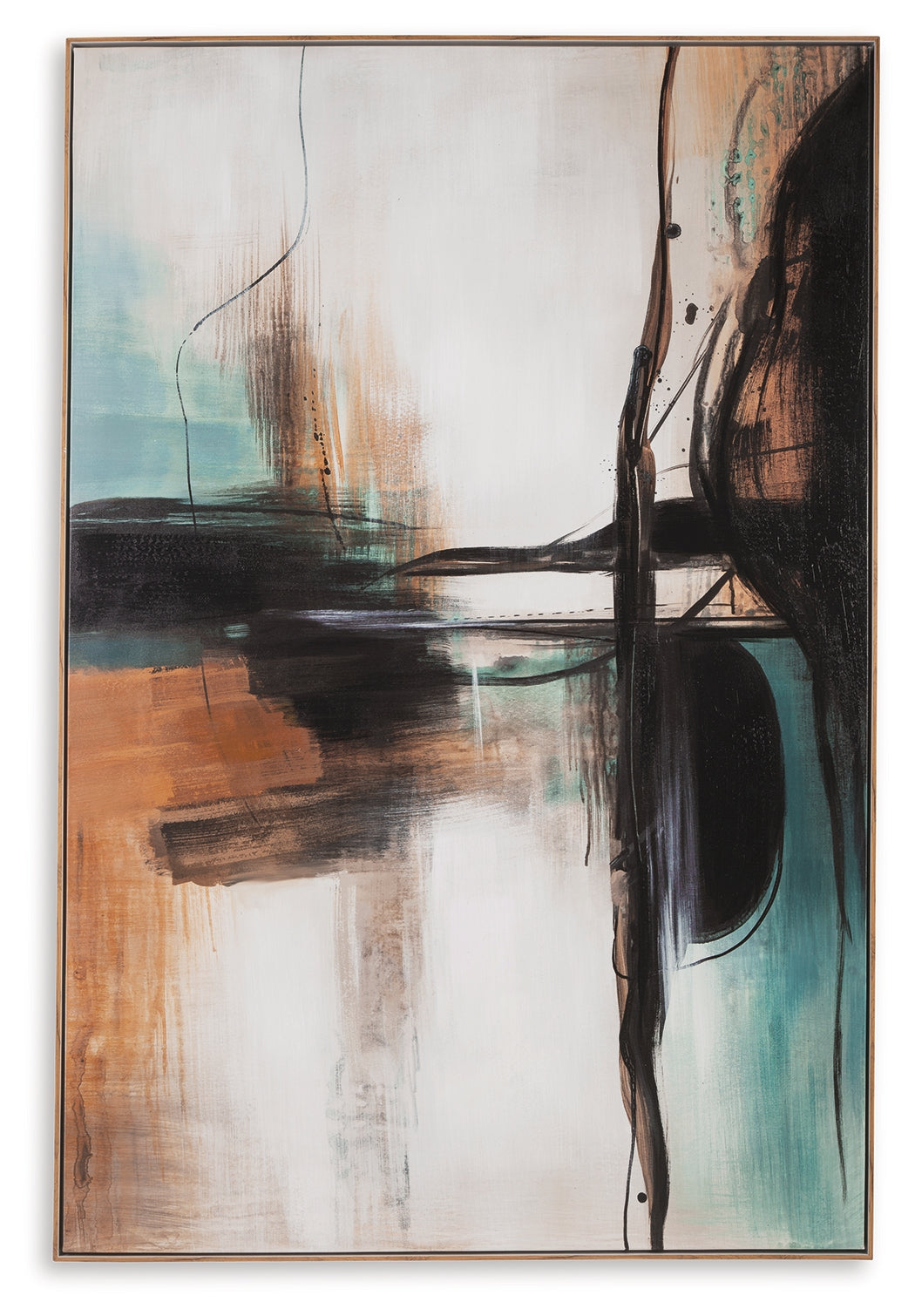 Furniture City Laplace - Ashley Furniture - Brunonia Wall Decor - Wall Art / Teal/Orange/Black - A8000337