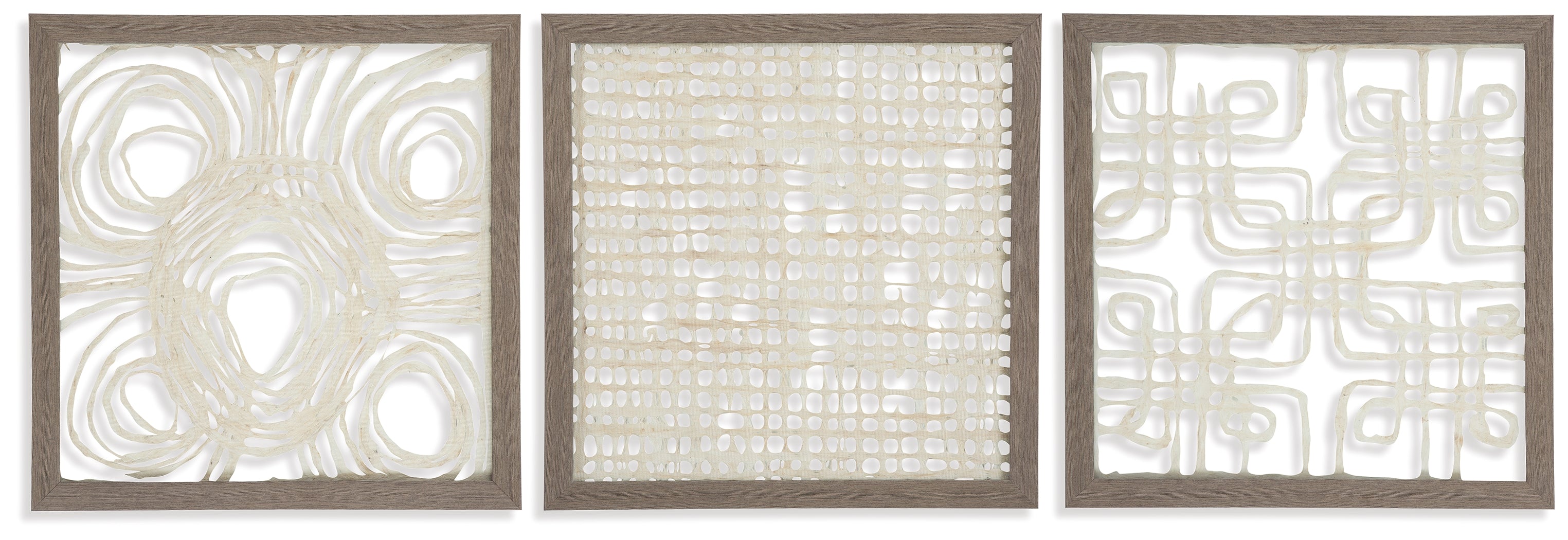 Furniture City Laplace - Ashley Furniture - Odella Wall Decor - Wall Decor Set (3/CN) / Cream/Taupe - A8010009