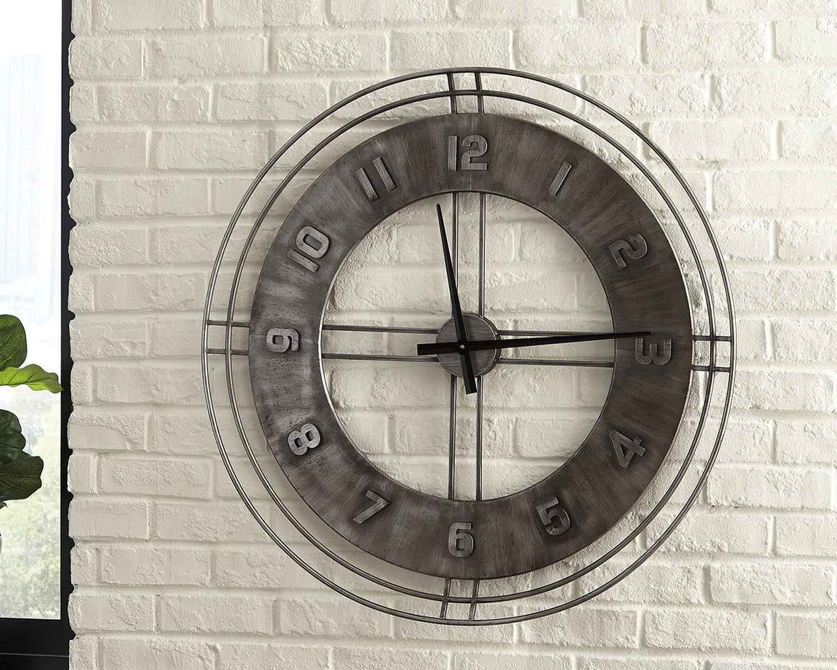 Furniture City Laplace - Ashley Furniture - Ana Sofia Wall Decor - Wall Clock / Antique Gray - A8010068