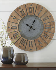 Furniture City Laplace - Ashley Furniture - Payson Wall Decor - Wall Clock / Antique Gray/Natural - A8010076