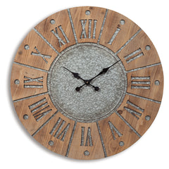 Furniture City Laplace - Ashley Furniture - Payson Wall Decor - Wall Clock / Antique Gray/Natural - A8010076