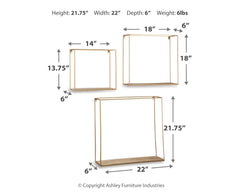 Furniture City Laplace - Ashley Furniture - Efharis Wall Decor - Wall Shelf Set (3/CN) - A8010107