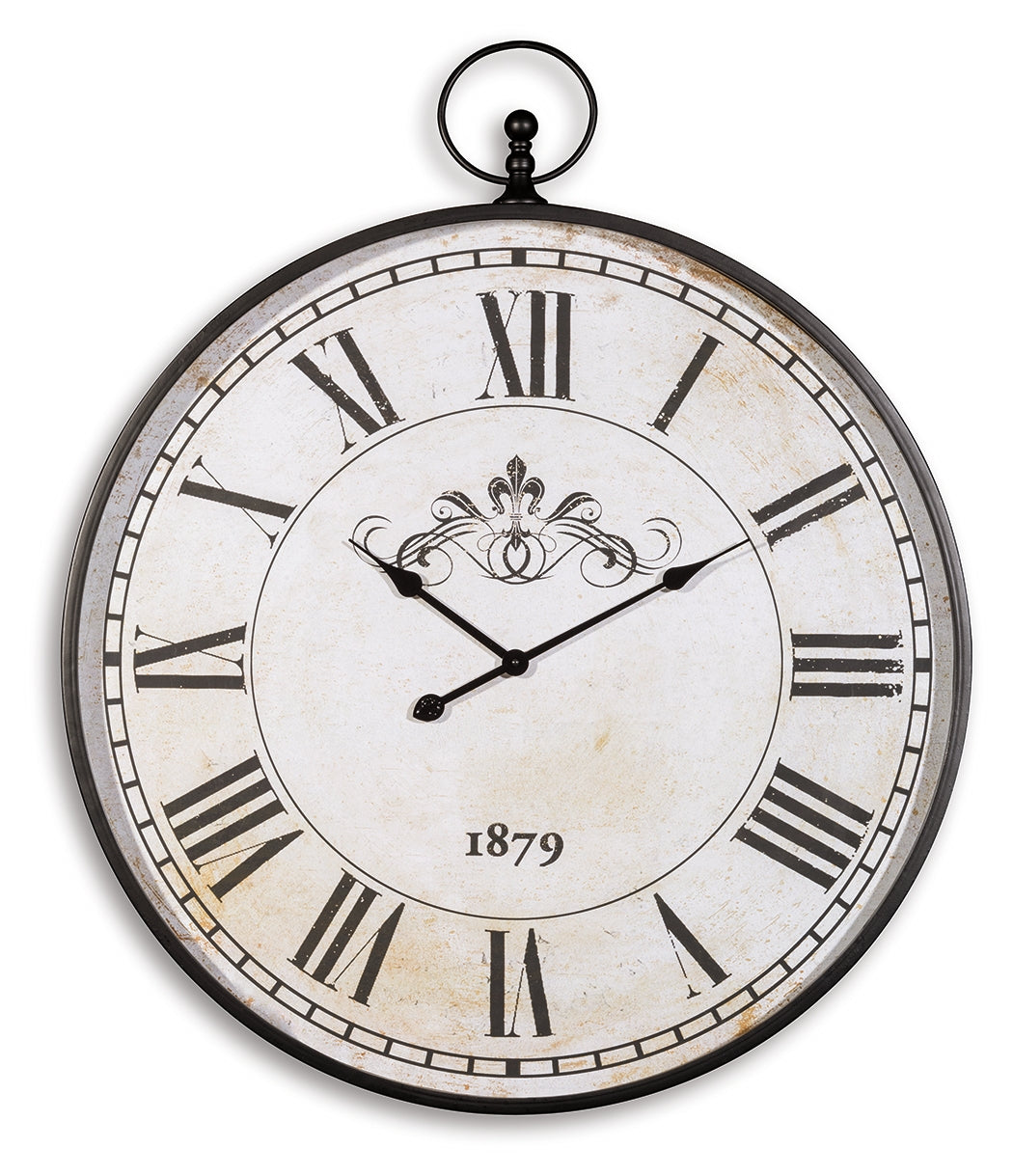 Furniture City Laplace - Ashley Furniture - Augustina Wall Decor - Wall Clock / Antique Black - A8010110