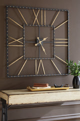 Furniture City Laplace - Ashley Furniture - Thames Wall Decor - Wall Clock / Black/Gold Finish - A8010112