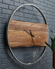 Furniture City Laplace - Ashley Furniture - Panchali Wall Decor - Wall Clock / Brown/Silver Finish - A8010198