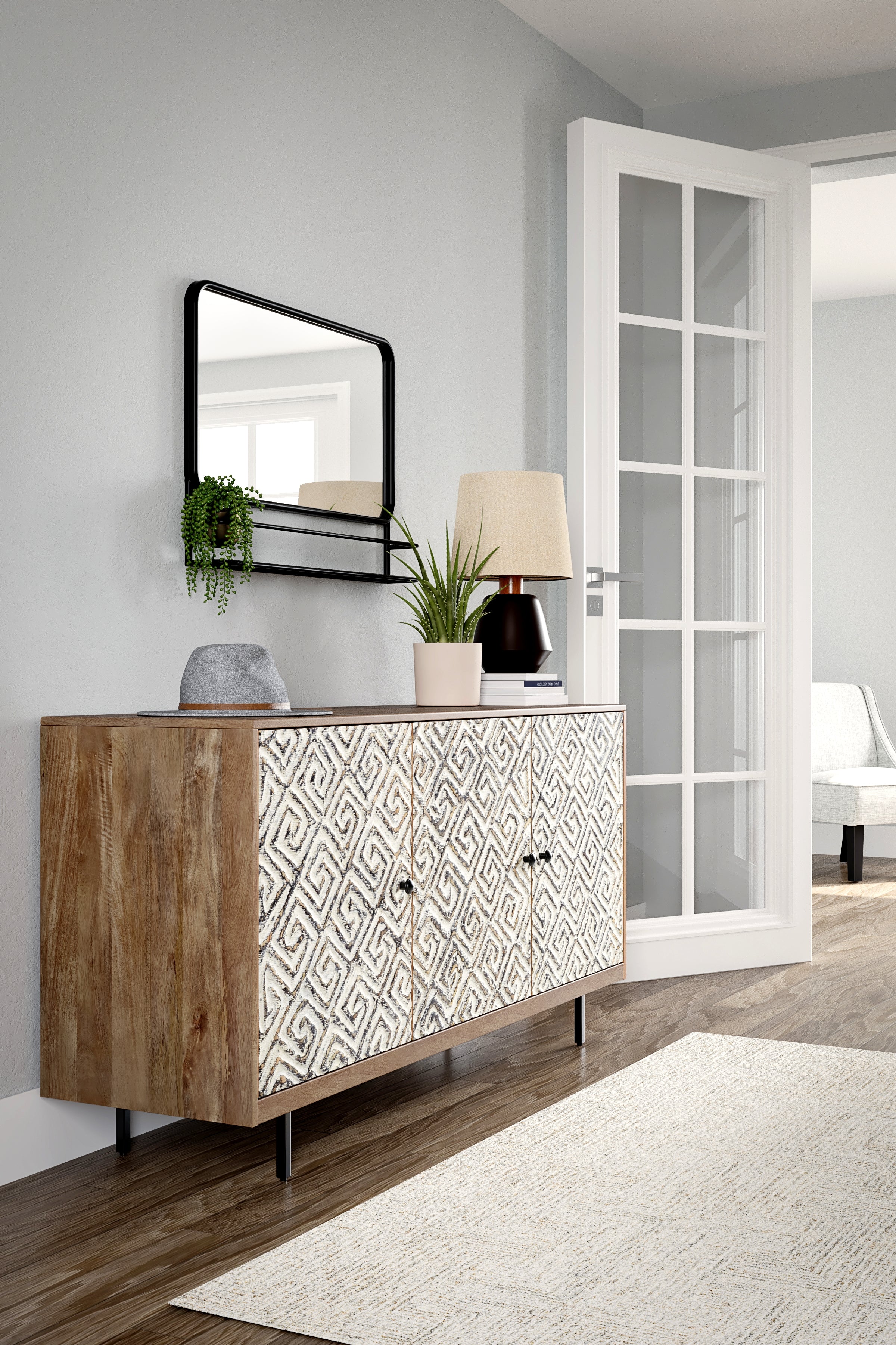 Furniture City Laplace - Ashley Furniture - Kerrings Accent Cabinet - Accent Cabinet / Brown/Black/White - A4000258