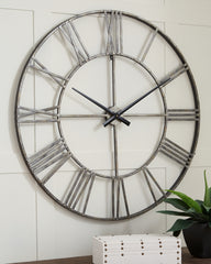 Furniture City Laplace - Ashley Furniture - Paquita Wall Decor - Wall Clock / Antique Silver - A8010237
