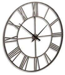 Furniture City Laplace - Ashley Furniture - Paquita Wall Decor - Wall Clock / Antique Silver - A8010237
