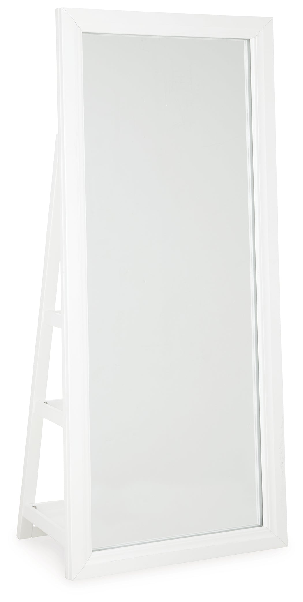 Furniture City Laplace - Ashley Furniture - Evesen Floor Standing Mirror/Storage - Floor Standing Mirror/Storage / White - A8010383