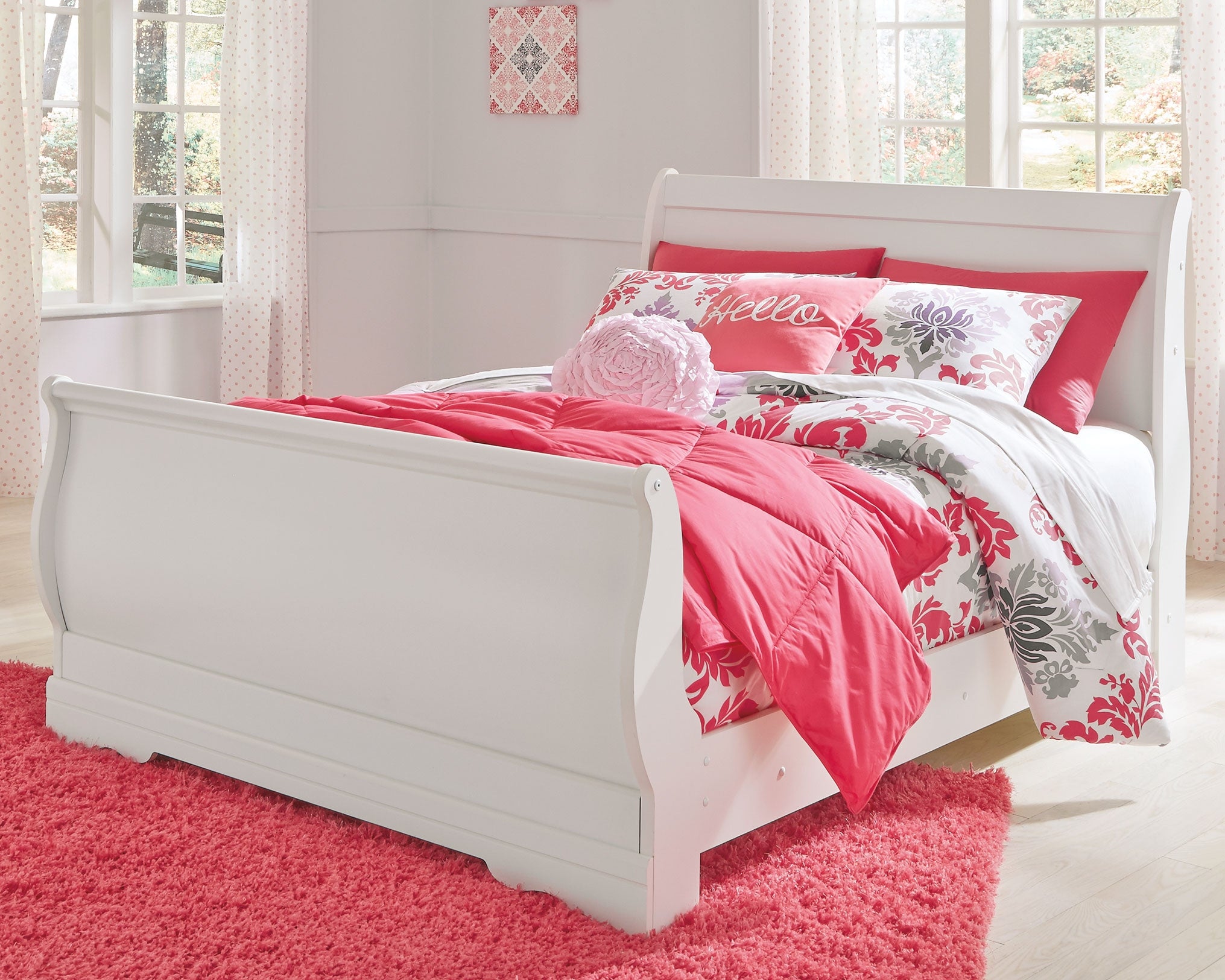 Furniture City Laplace - Ashley Furniture - Anarasia Bedroom - Full Sleigh Bed / White - B129B2