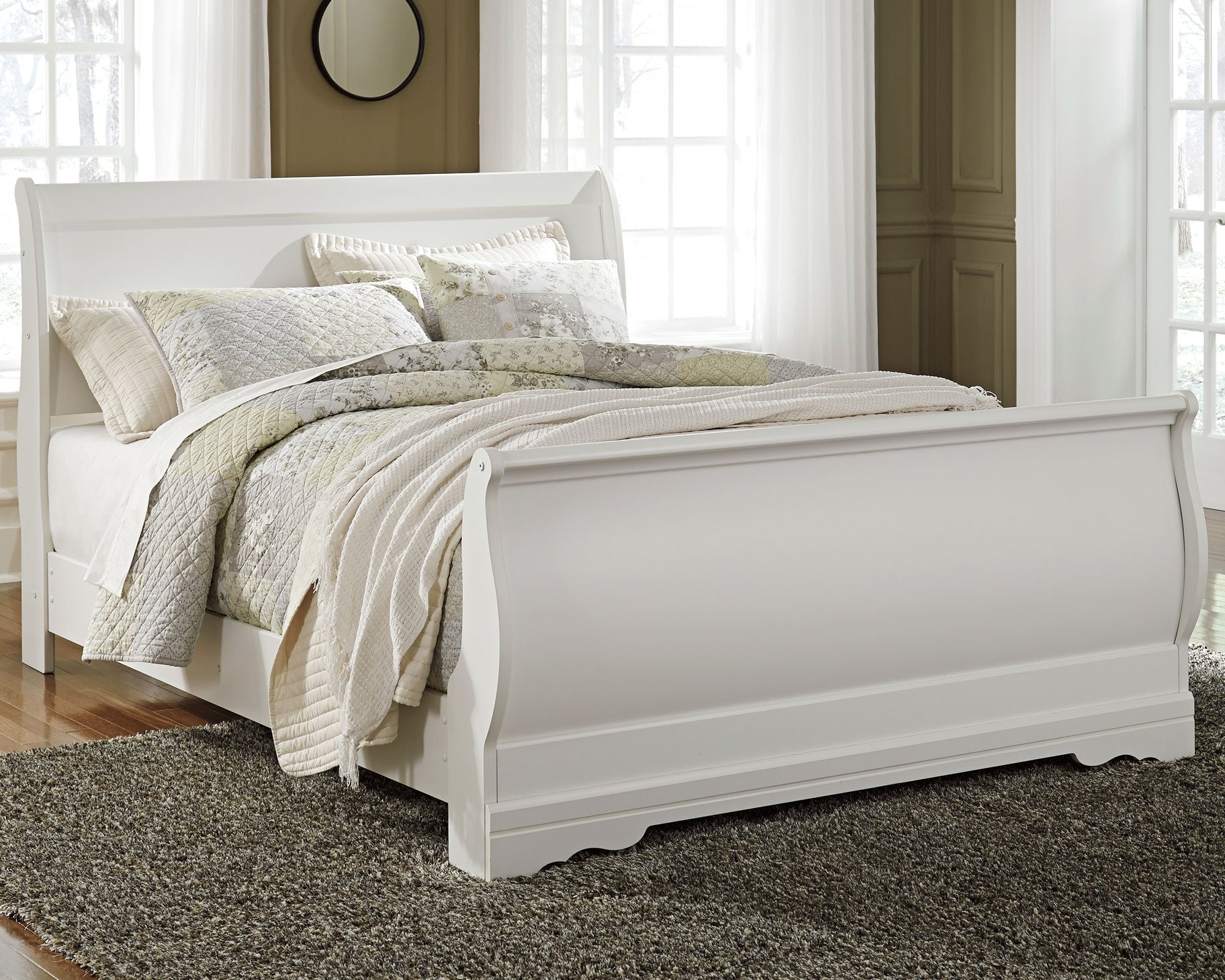 Furniture City Laplace - Ashley Furniture - Anarasia Bedroom - Queen Sleigh Bed / White - B129B4