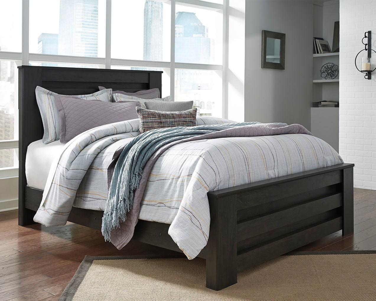 Furniture City Laplace - Ashley Furniture - Brinxton Bedroom - Queen Panel Bed / Charcoal - B249B2