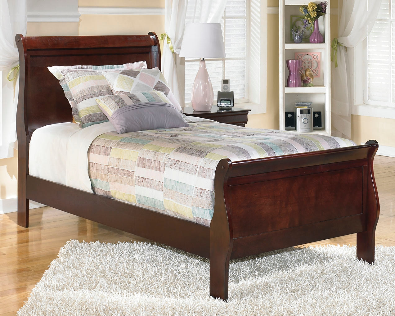 Furniture City Laplace - Ashley Furniture - Alisdair Bedroom - Two Drawer Night Stand / Reddish Brown - B376-92