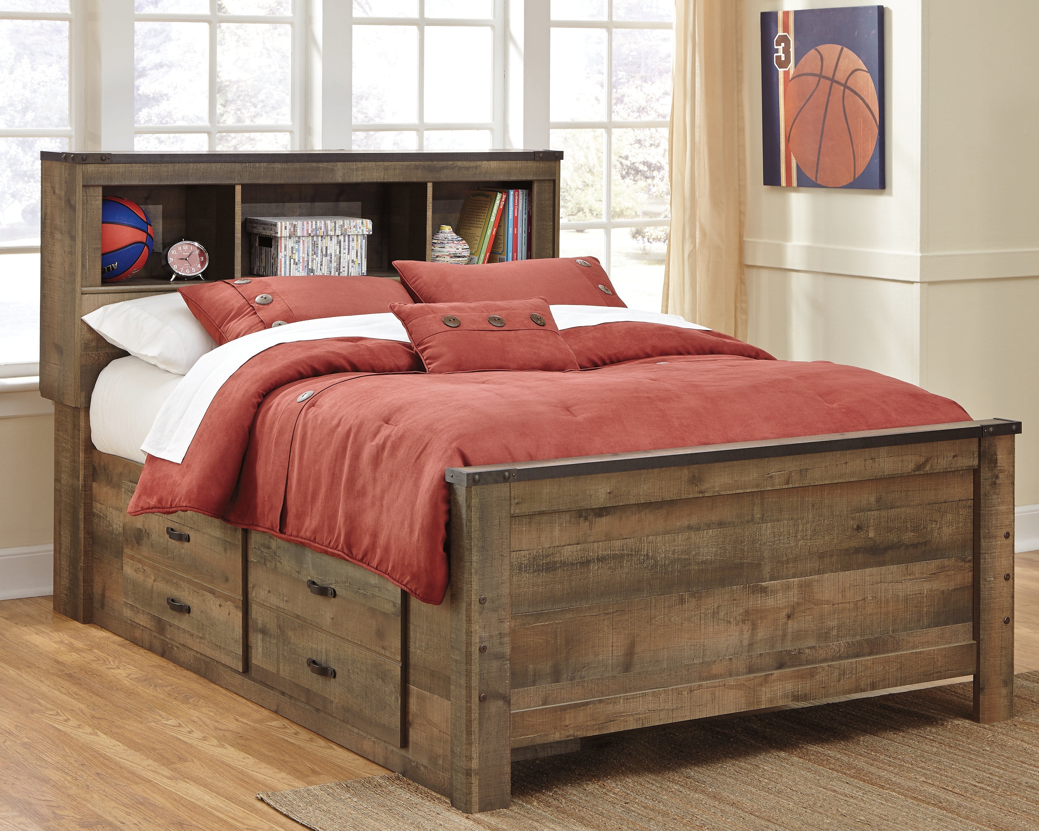 Furniture City Laplace - Ashley Furniture - Trinell Bedroom - Full Panel Bed with 2 Storage Drawers - B446B10