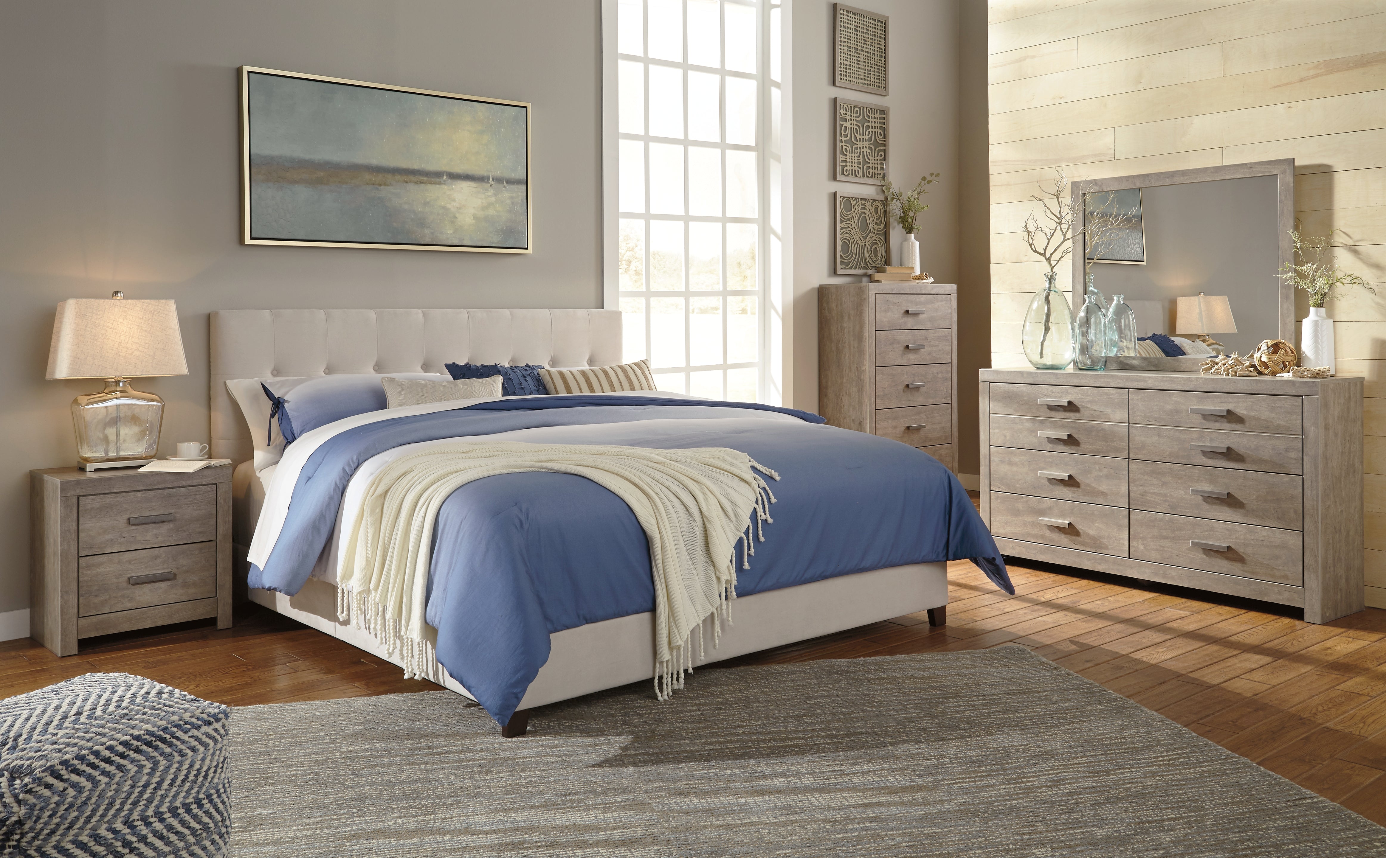 Furniture City Laplace - Ashley Furniture - Culverbach Bedroom - Two Drawer Night Stand / Gray - B070-92